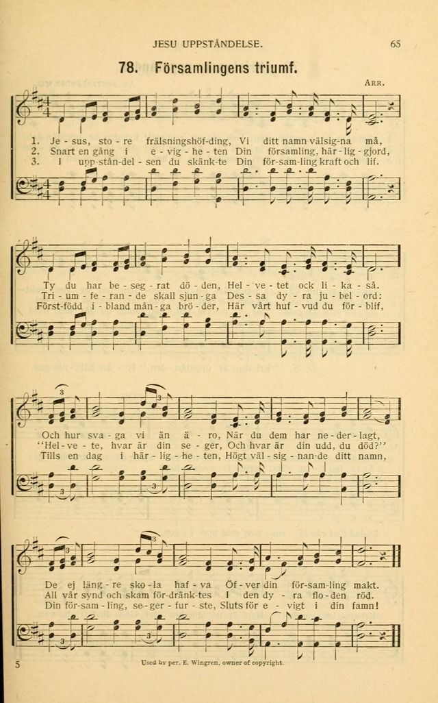 Nya Psalmisten: sånger för allmän och enskild uppbyggelse page 65