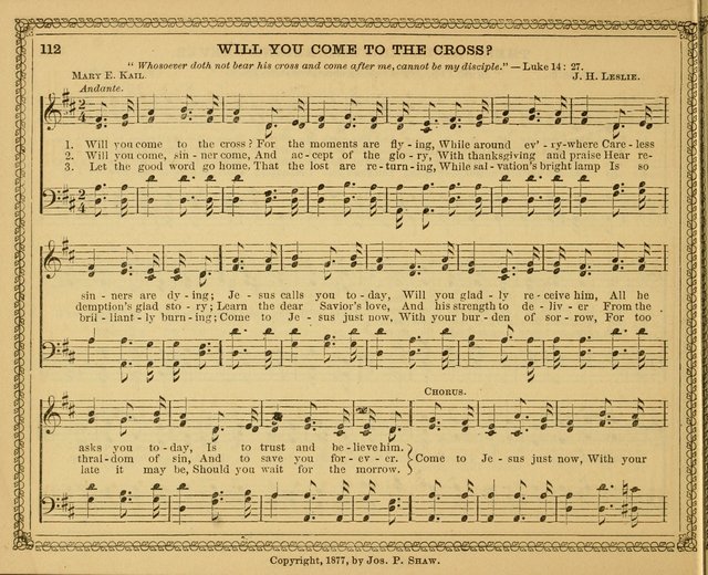 New pearls of song : a choice collection for Sabbath schools and the home circle page 112