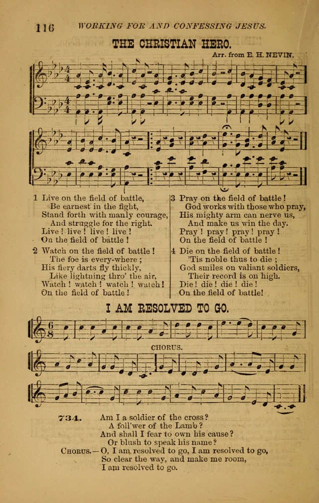The New Song: consisting of very choice notes of redemption, embracing new original,and also selcted songs, appropriate for prayer and revivial meetings page 116