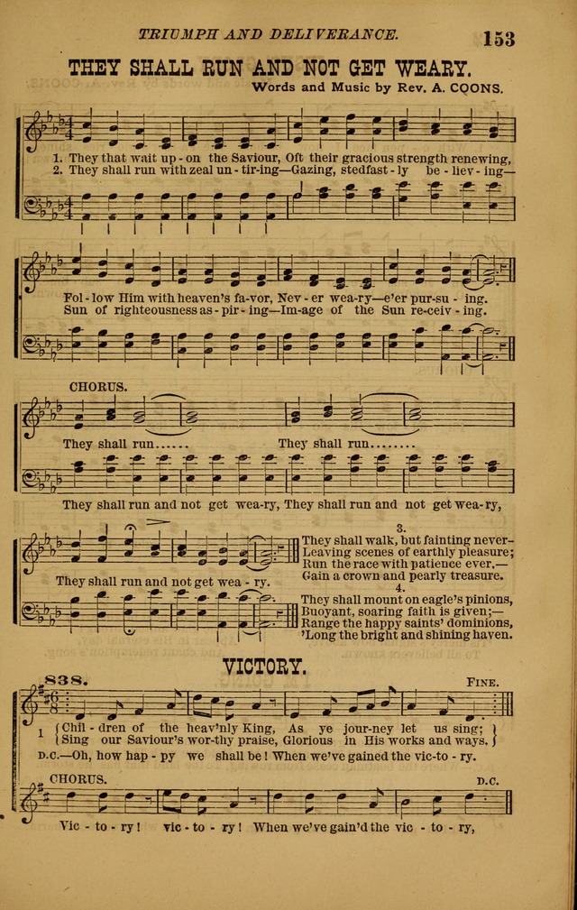 The New Song: consisting of very choice notes of redemption, embracing new original,and also selcted songs, appropriate for prayer and revivial meetings page 153