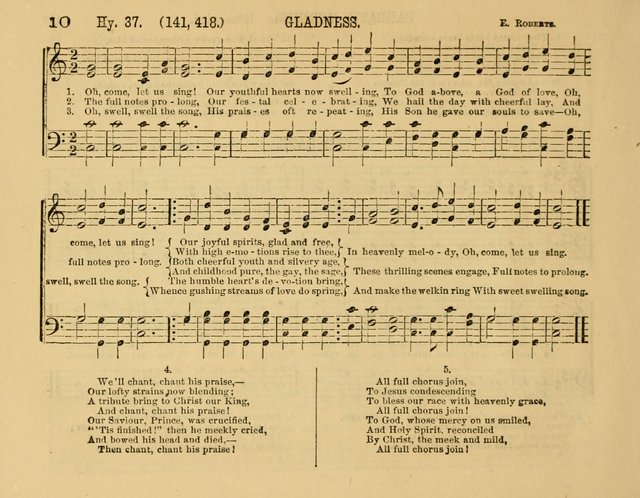 The New Sabbath School Hosanna: enlarged and improved: a choice collection of popular hymns and tunes, original and selected: for the Sunday school and the family circle... page 10
