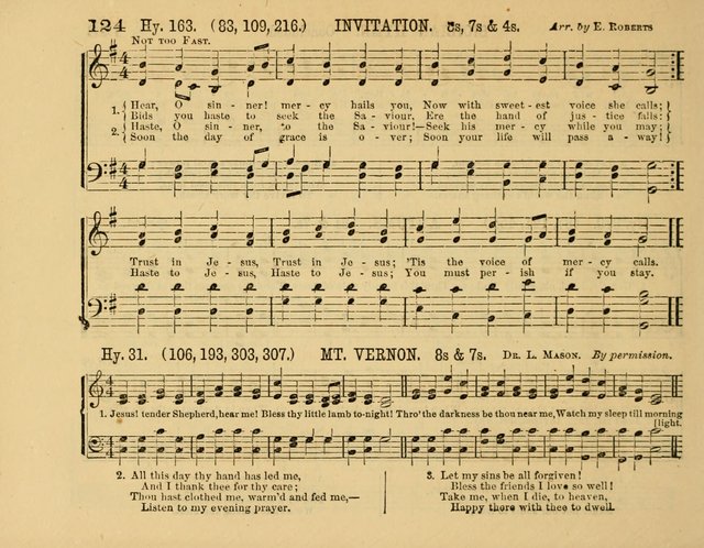 The New Sabbath School Hosanna: enlarged and improved: a choice collection of popular hymns and tunes, original and selected: for the Sunday school and the family circle... page 124