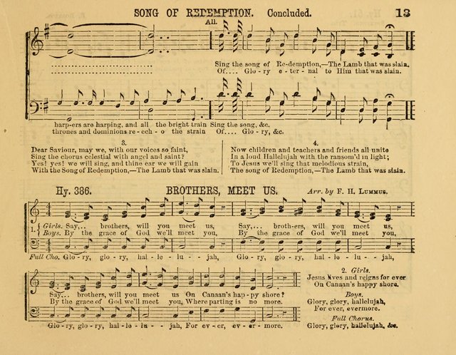 The New Sabbath School Hosanna: enlarged and improved: a choice collection of popular hymns and tunes, original and selected: for the Sunday school and the family circle... page 13
