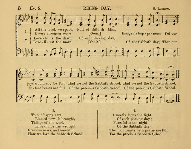 The New Sabbath School Hosanna: enlarged and improved: a choice collection of popular hymns and tunes, original and selected: for the Sunday school and the family circle... page 6