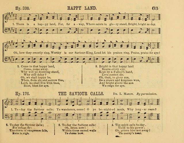 The New Sabbath School Hosanna: enlarged and improved: a choice collection of popular hymns and tunes, original and selected: for the Sunday school and the family circle... page 63