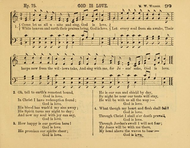 The New Sabbath School Hosanna: enlarged and improved: a choice collection of popular hymns and tunes, original and selected: for the Sunday school and the family circle... page 99