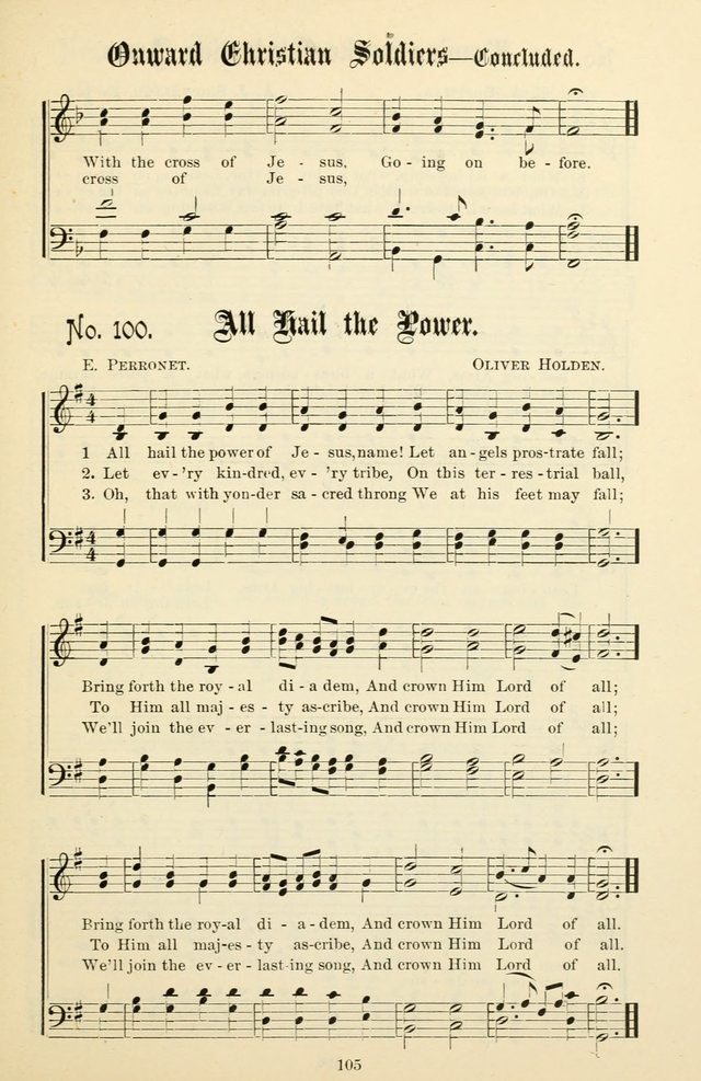 The New Song: for the Sunday school, societies of Christian Endeavor, and other religious exercises page 105