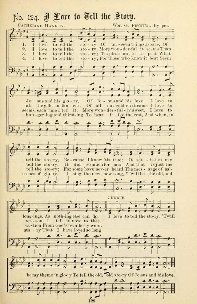 The New Song: for the Sunday school, societies of Christian Endeavor, and other religious exercises page 129