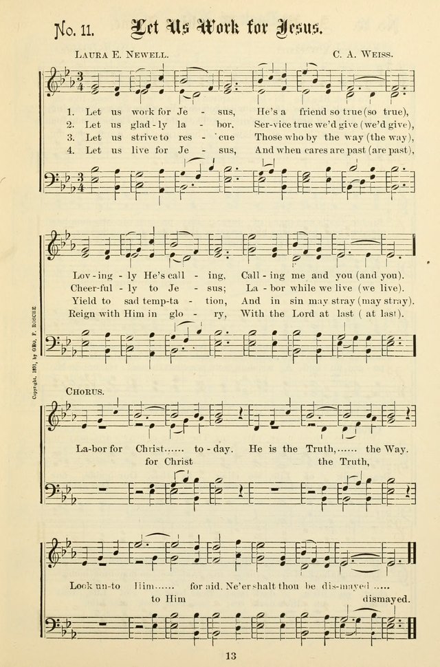 The New Song: for the Sunday school, societies of Christian Endeavor, and other religious exercises page 13