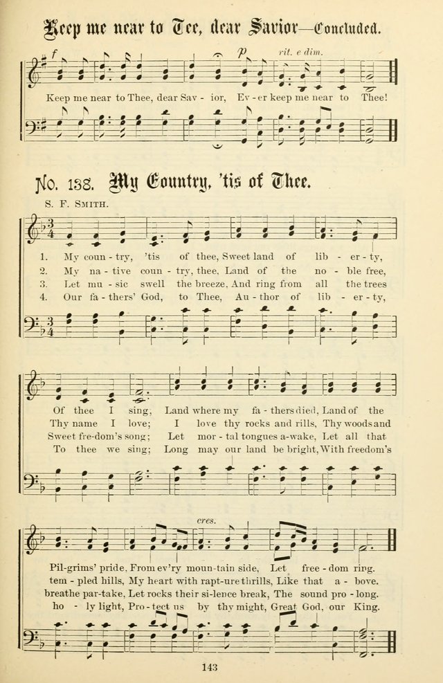 The New Song: for the Sunday school, societies of Christian Endeavor, and other religious exercises page 143