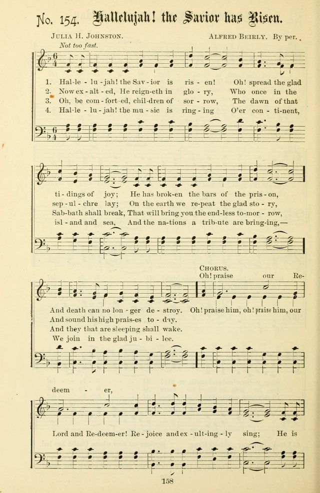 The New Song: for the Sunday school, societies of Christian Endeavor, and other religious exercises page 158