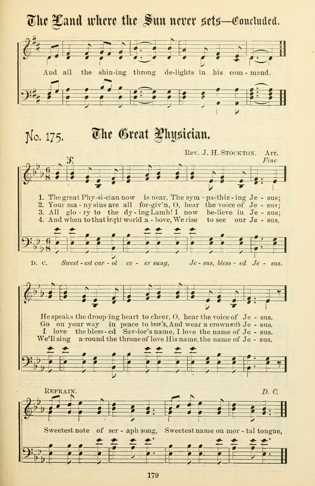 The New Song: for the Sunday school, societies of Christian Endeavor, and other religious exercises page 179