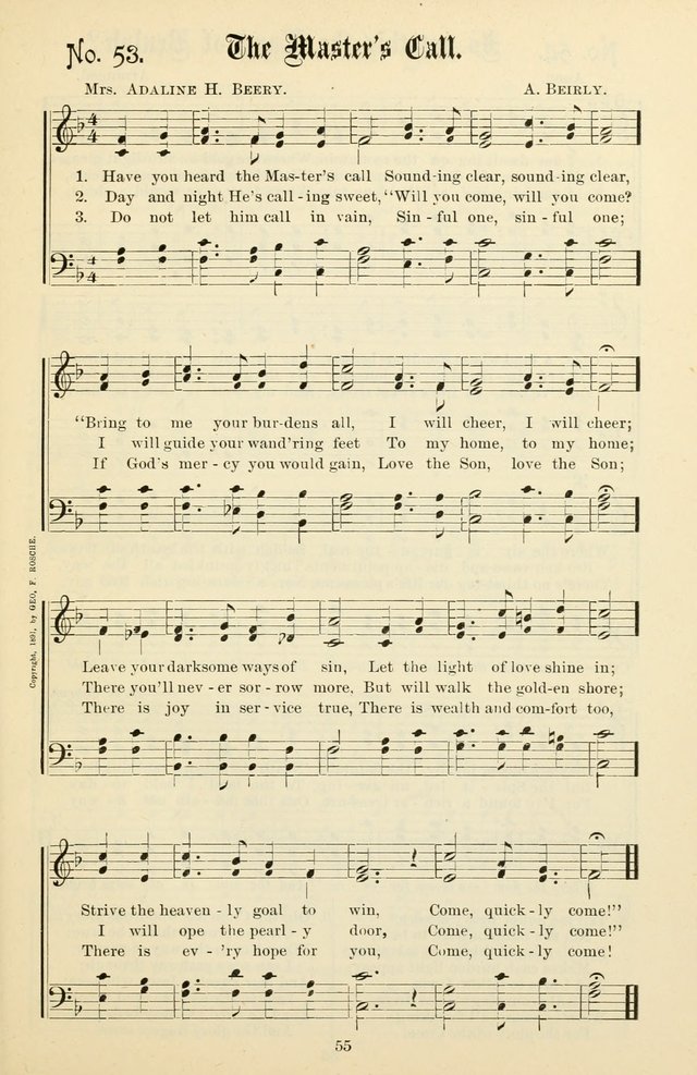 The New Song: for the Sunday school, societies of Christian Endeavor, and other religious exercises page 55
