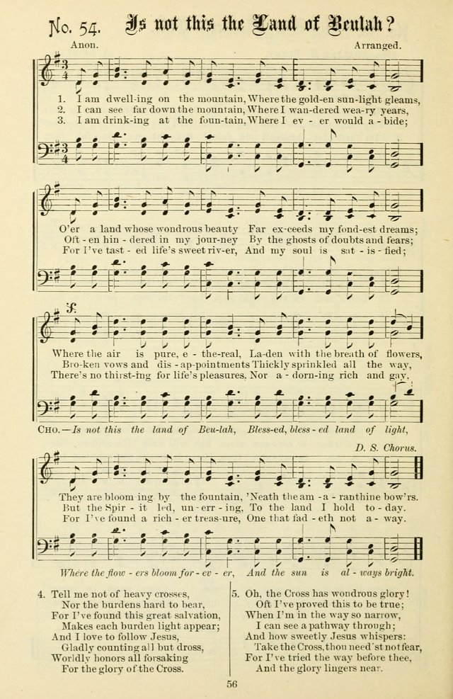 The New Song: for the Sunday school, societies of Christian Endeavor, and other religious exercises page 56