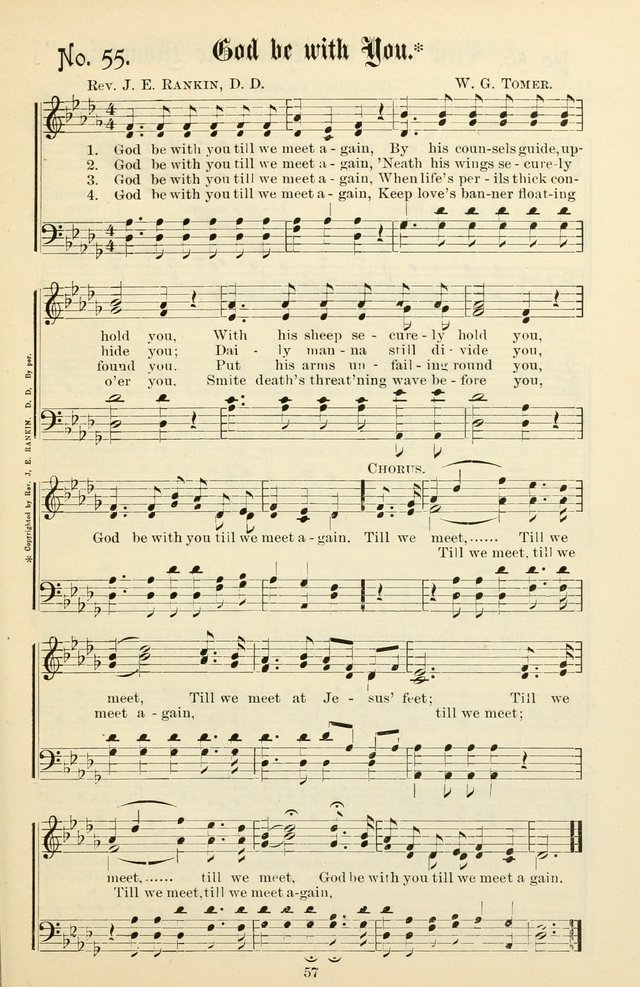 The New Song: for the Sunday school, societies of Christian Endeavor, and other religious exercises page 57