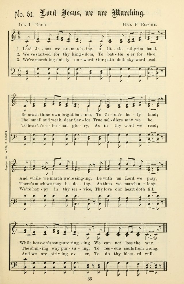 The New Song: for the Sunday school, societies of Christian Endeavor, and other religious exercises page 65