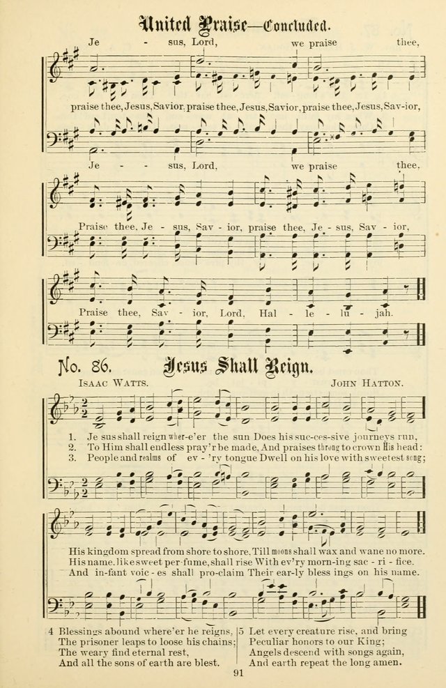 The New Song: for the Sunday school, societies of Christian Endeavor, and other religious exercises page 91