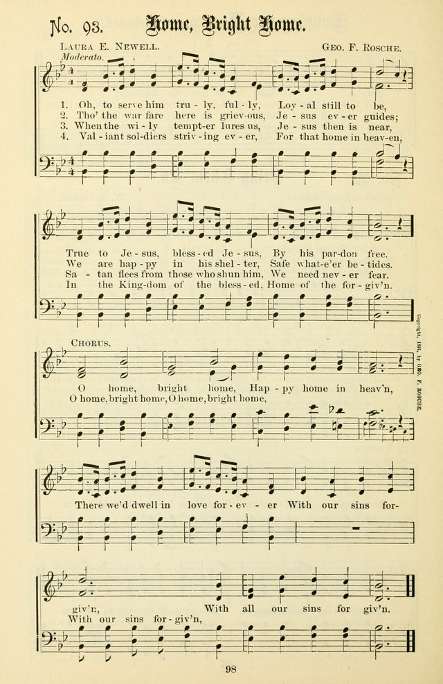 The New Song: for the Sunday school, societies of Christian Endeavor, and other religious exercises page 98