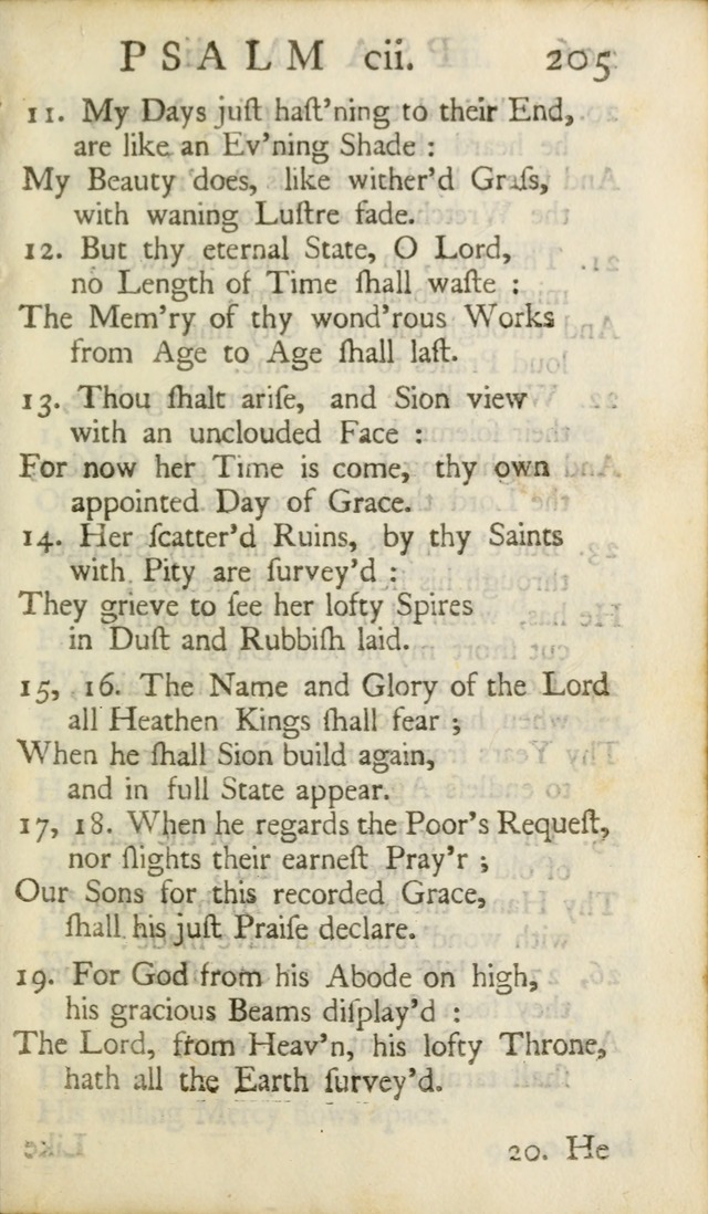 A New Version of the Psalms of David: Fitted to the Tunes Used in Churches page 205