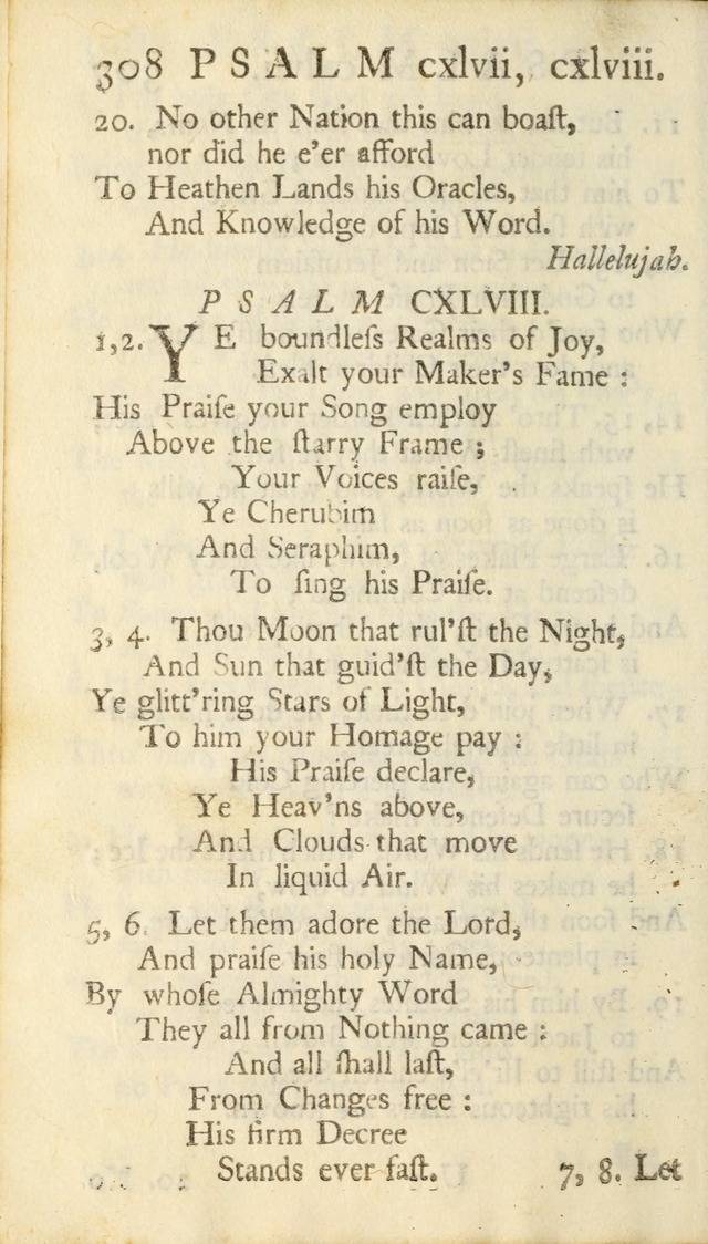 A New Version of the Psalms of David: Fitted to the Tunes Used in Churches page 308