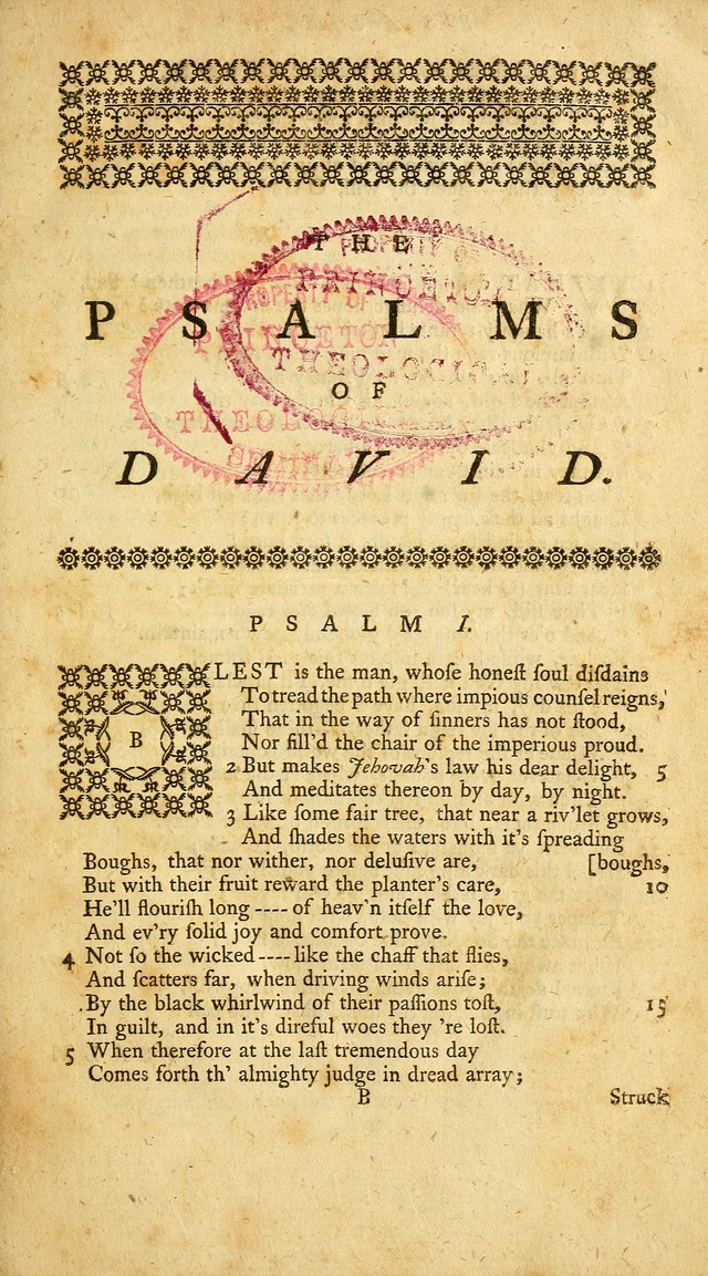 New Version of the Psalms of David page 1