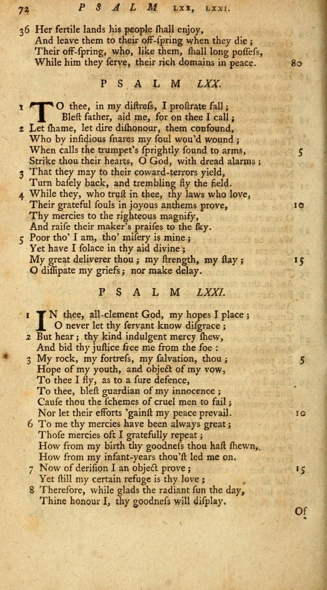 New Version of the Psalms of David page 72