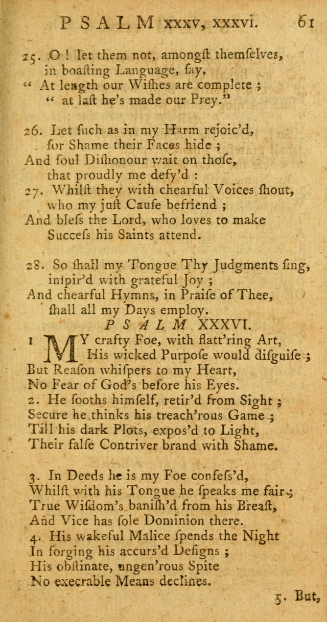 A New Version of the Psalms of David: fitted to the Tunes used in Churches page 61