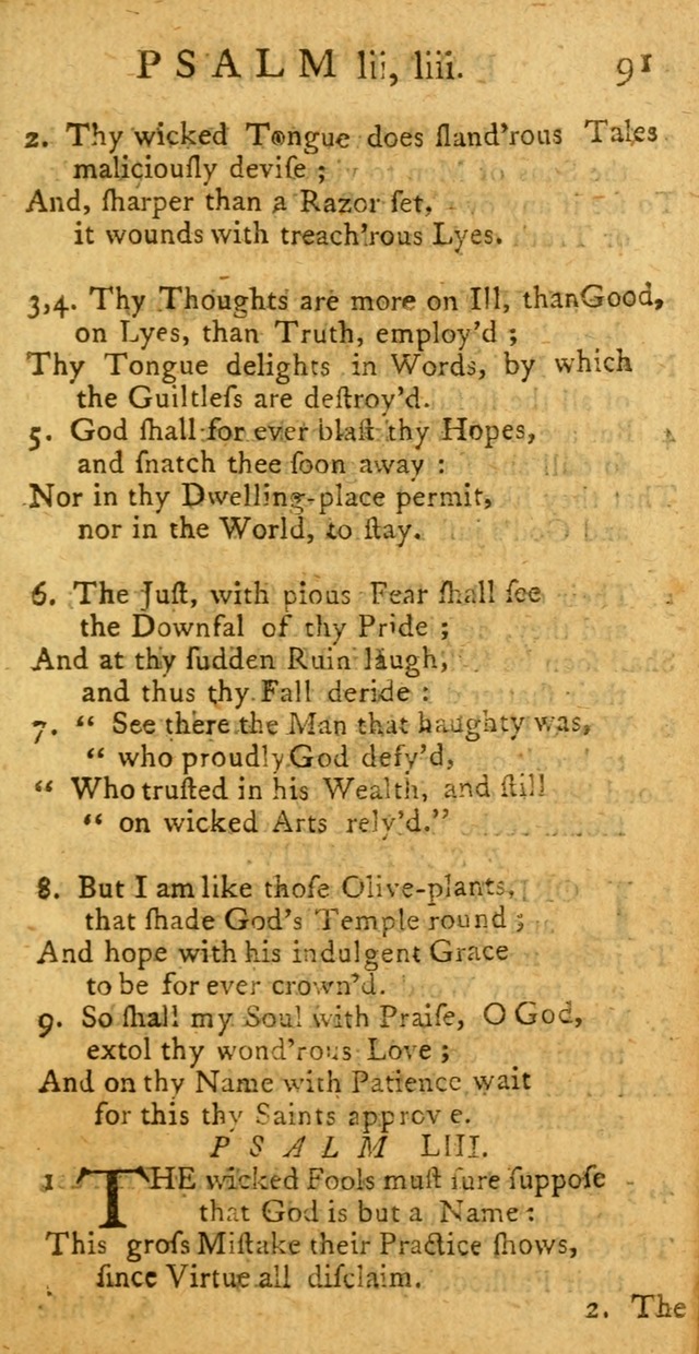 A New Version of the Psalms of David: fitted to the Tunes used in Churches page 91