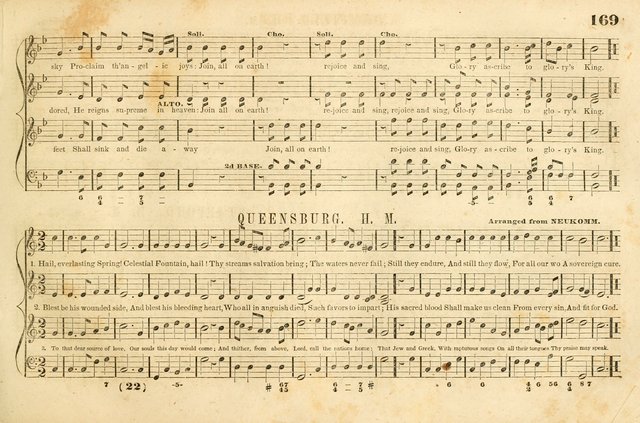 The New York Choralist: a new and copious collection of Psalm and hymn tunes adapted to all the various metres in general use with a large variety of anthems and set pieces page 169