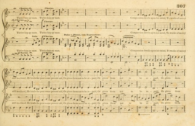 The New York Choralist: a new and copious collection of Psalm and hymn tunes adapted to all the various metres in general use with a large variety of anthems and set pieces page 307