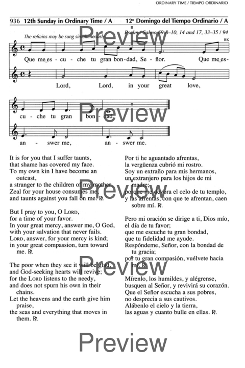 Oramos Cantando = We Pray In Song page 1039