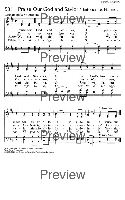 Oramos Cantando = We Pray In Song page 543