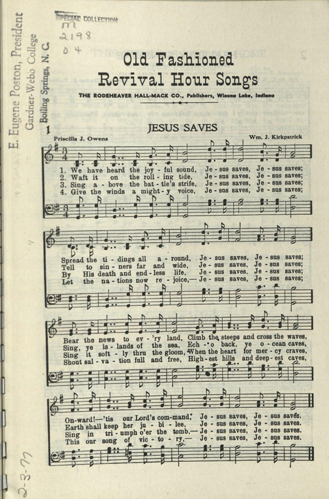 Old Fashioned Revival Hour Songs page 1