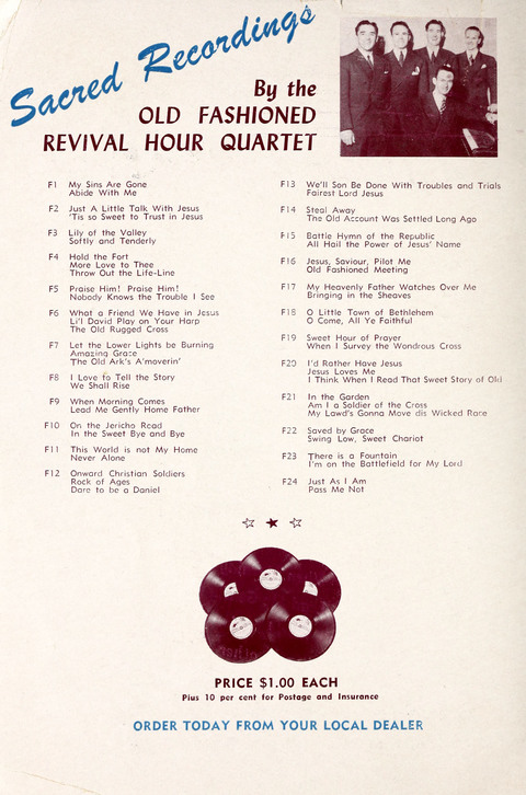 Old Fashioned Gospel Songs No. 1 page i
