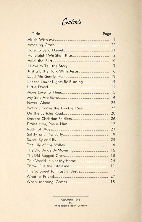 Old Fashioned Gospel Songs No. 1 page iii