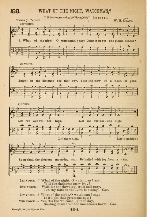 Our Glad Hosanna: for the service of Song in the Sunday School, the Social Gathering, and the Prayer Meeting page 104