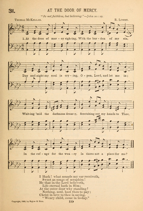 Our Glad Hosanna: for the service of Song in the Sunday School, the Social Gathering, and the Prayer Meeting page 19