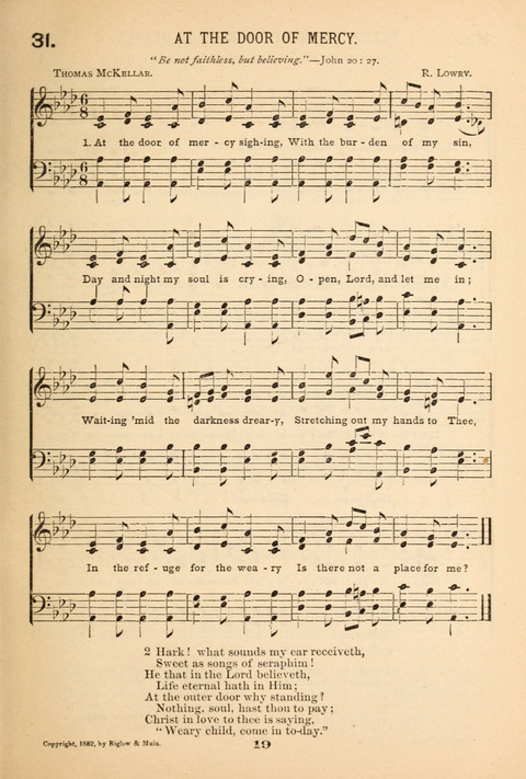 Our Glad Hosanna: for the service of Song in the Sunday School, the Social Gathering, and the Prayer Meeting page 19