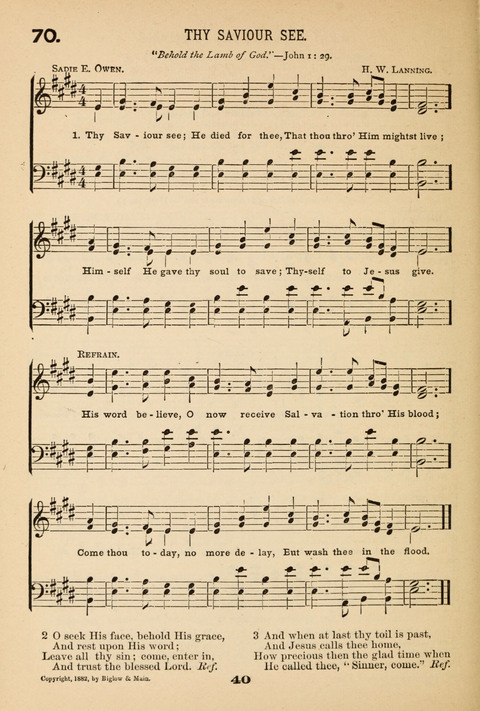 Our Glad Hosanna: for the service of Song in the Sunday School, the Social Gathering, and the Prayer Meeting page 40