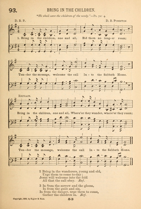 Our Glad Hosanna: for the service of Song in the Sunday School, the Social Gathering, and the Prayer Meeting page 53