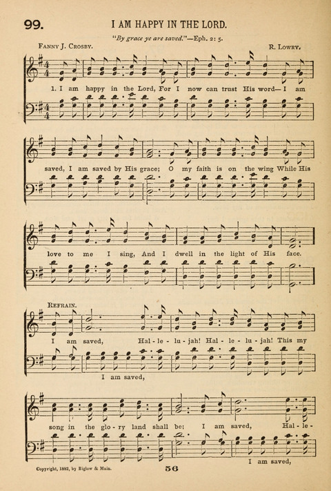 Our Glad Hosanna: for the service of Song in the Sunday School, the Social Gathering, and the Prayer Meeting page 56
