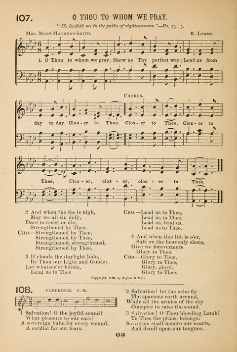 Our Glad Hosanna: for the service of Song in the Sunday School, the Social Gathering, and the Prayer Meeting page 62