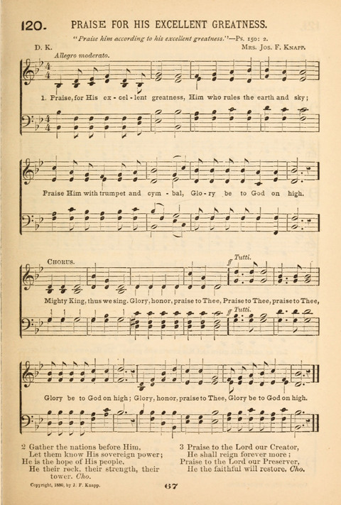 Our Glad Hosanna: for the service of Song in the Sunday School, the Social Gathering, and the Prayer Meeting page 67
