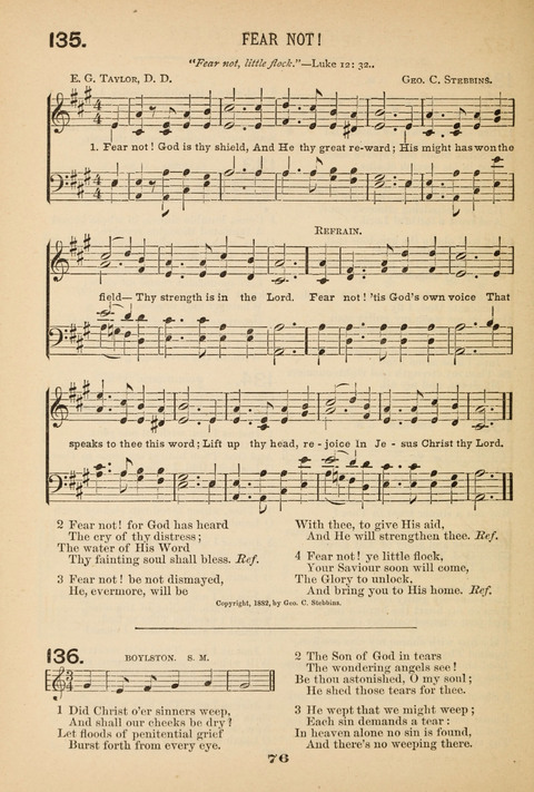 Our Glad Hosanna: for the service of Song in the Sunday School, the Social Gathering, and the Prayer Meeting page 76