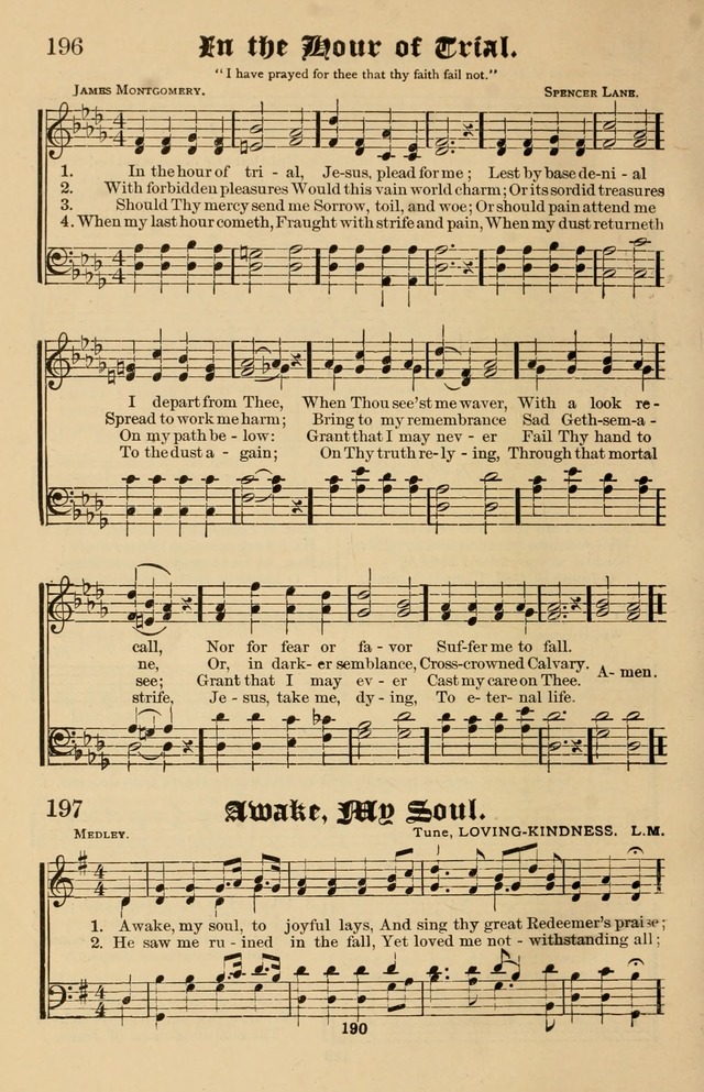 Our Hymns: compiled for use in the services of the Baptist Temple page 190