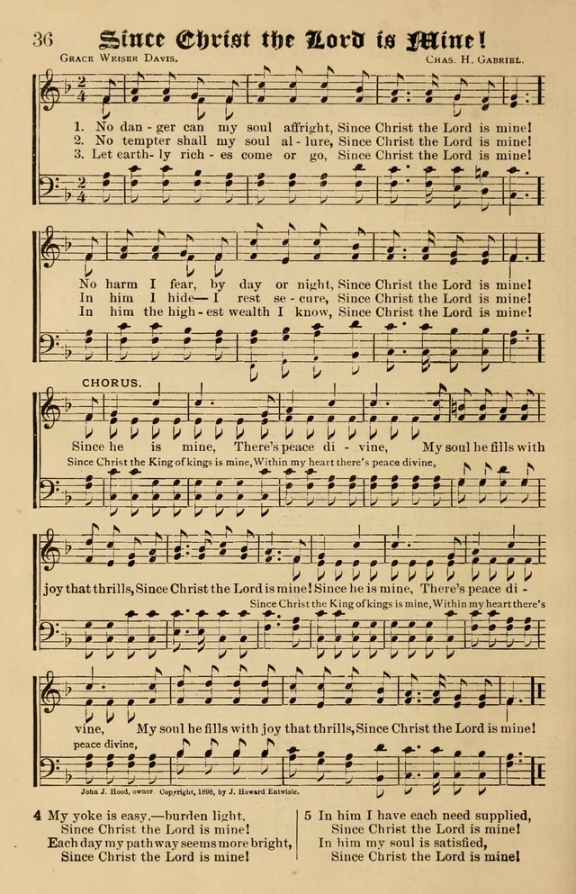 Our Hymns: compiled for use in the services of the Baptist Temple page 36