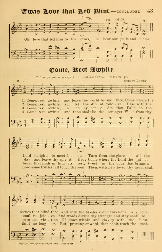 Our Hymns: compiled for use in the services of the Baptist Temple page 43