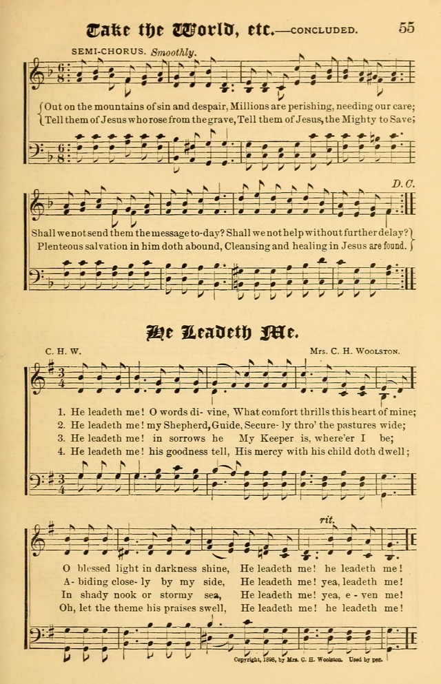 Our Hymns: compiled for use in the services of the Baptist Temple page 55