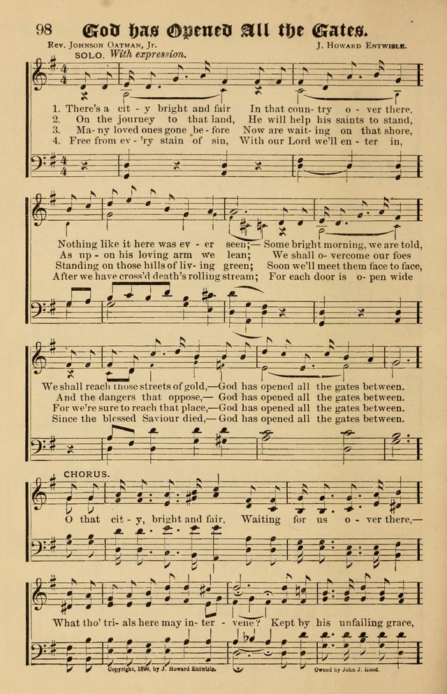 Our Hymns: compiled for use in the services of the Baptist Temple page 98