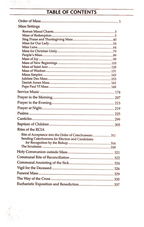 One in Faith page vii